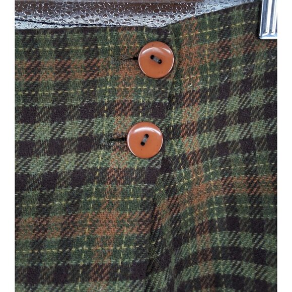 Vintage Wool Blend Plaid Mini Skirt Wrap Style 11 - Picture 2 of 7